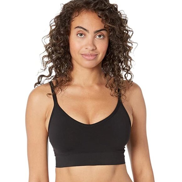 #609 Spanx Ecocare Everyday Shaping Longline Bralette Lingerie Very Black : M - Picture 1 of 3